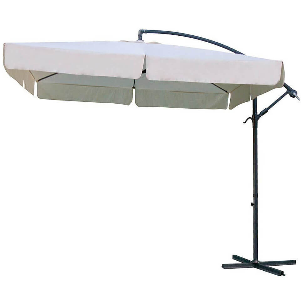Defibrico - Regenschirm 2,5x2,5 Meter Vom Beige Garten Mit Clelia Side Pole Entfernt