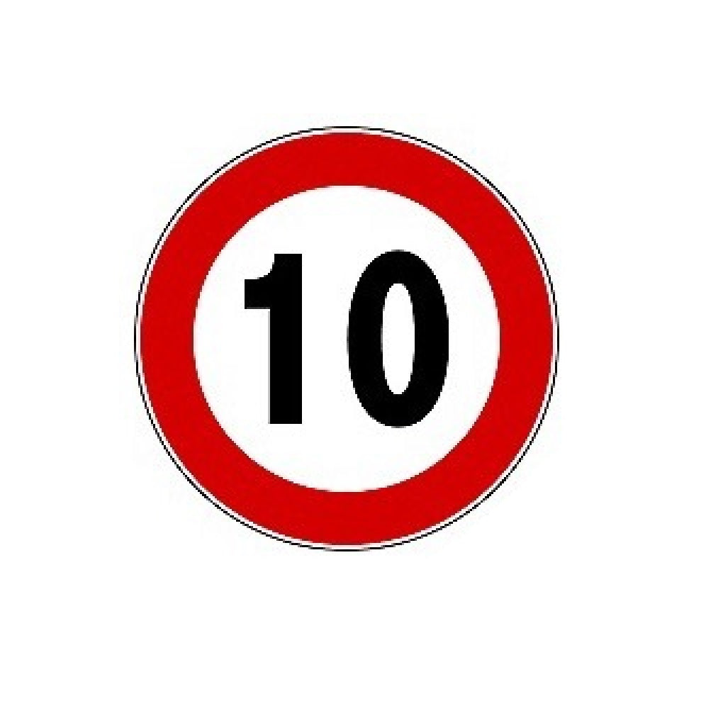 Defibrico - Straßengeschwindigkeitsschild - 10 Km/h