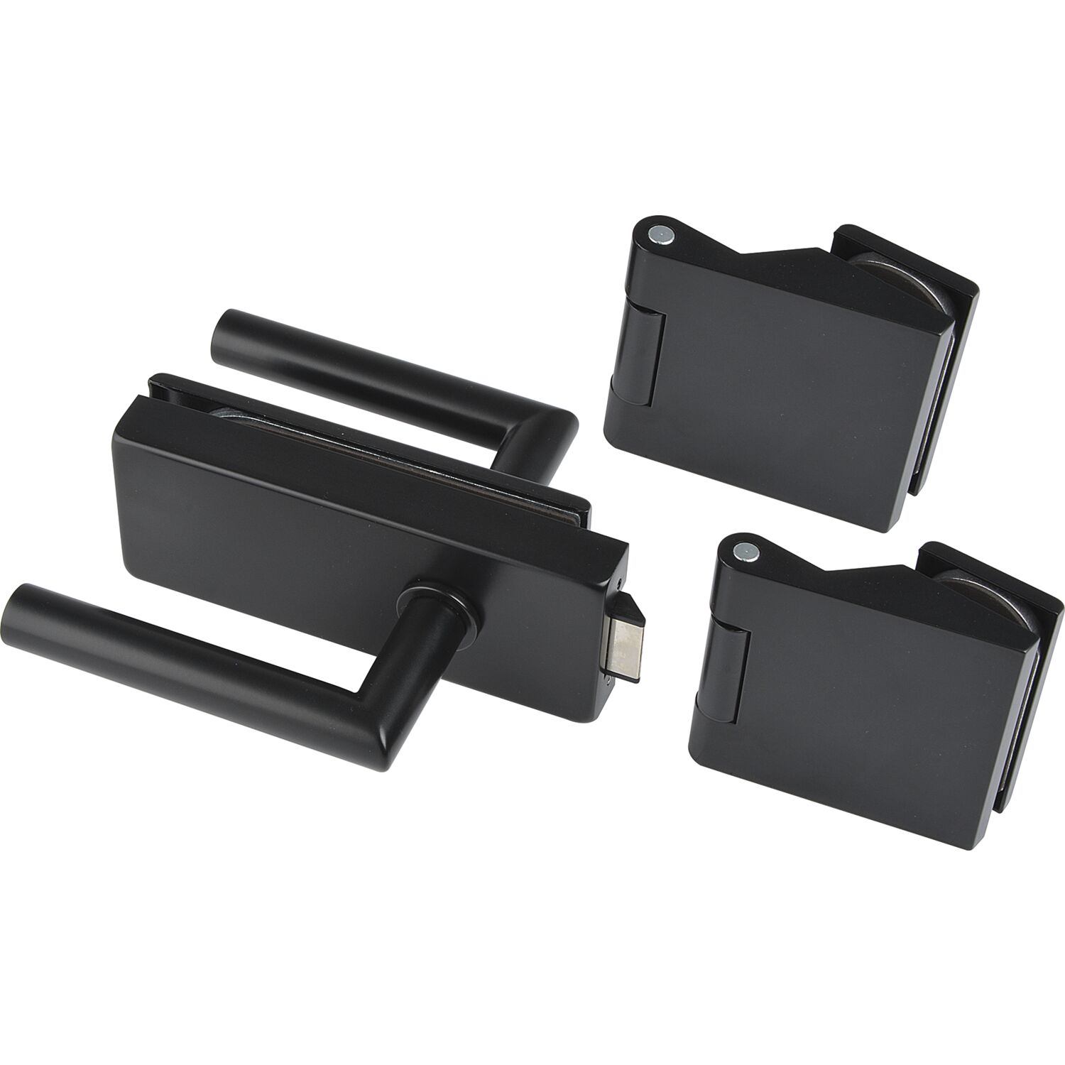 Beschlagsgarnitur Classic, Unversperrbar, Aluminium Schwarz Ral 9005