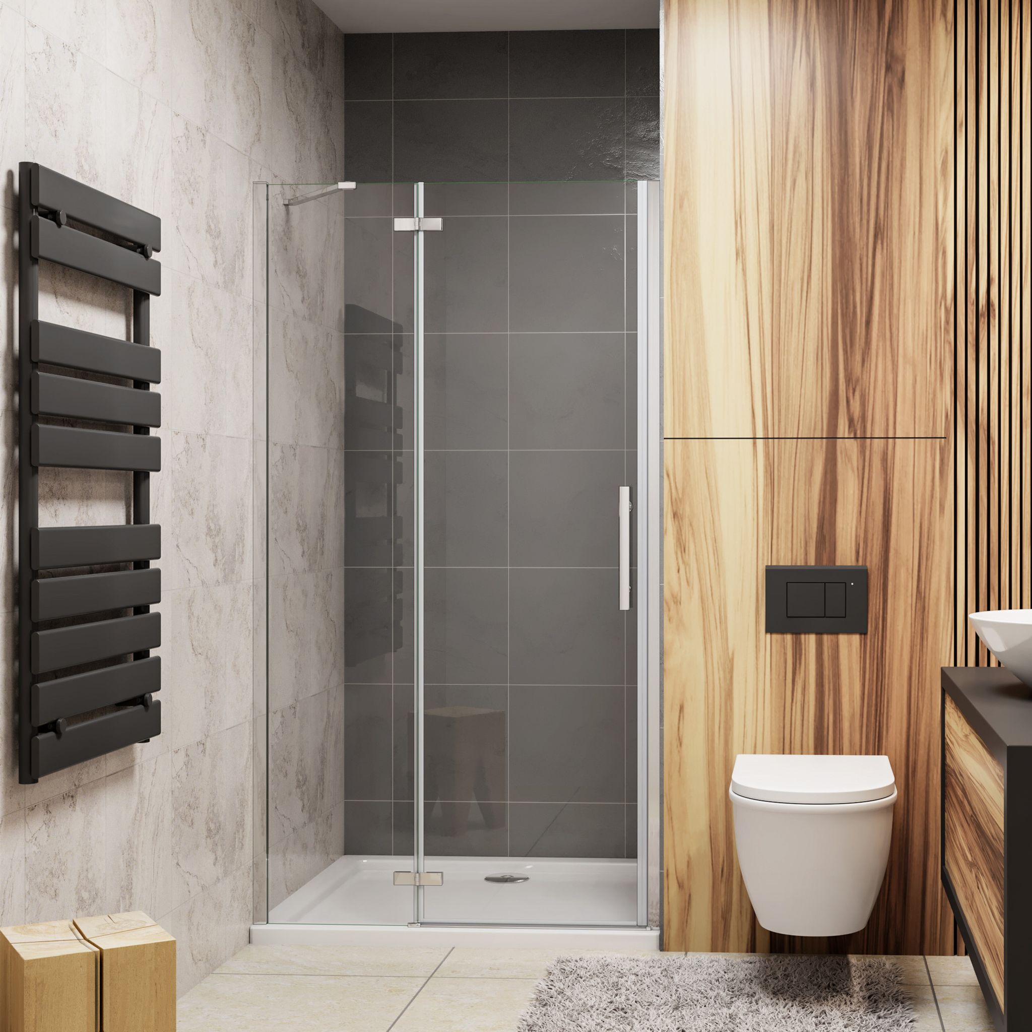 Duschparadies-de - 80x185cm Duschkabine Eckeinstieg Duschtür Duschabtrennung Scharniertür Dusche