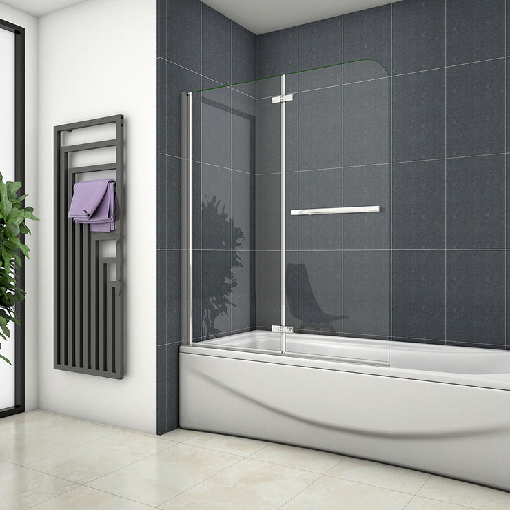 95x140cm Faltwand Dusche Badewannenaufsatz Duschabtrennung Duschwand Glaswand 6mm Nano Glas