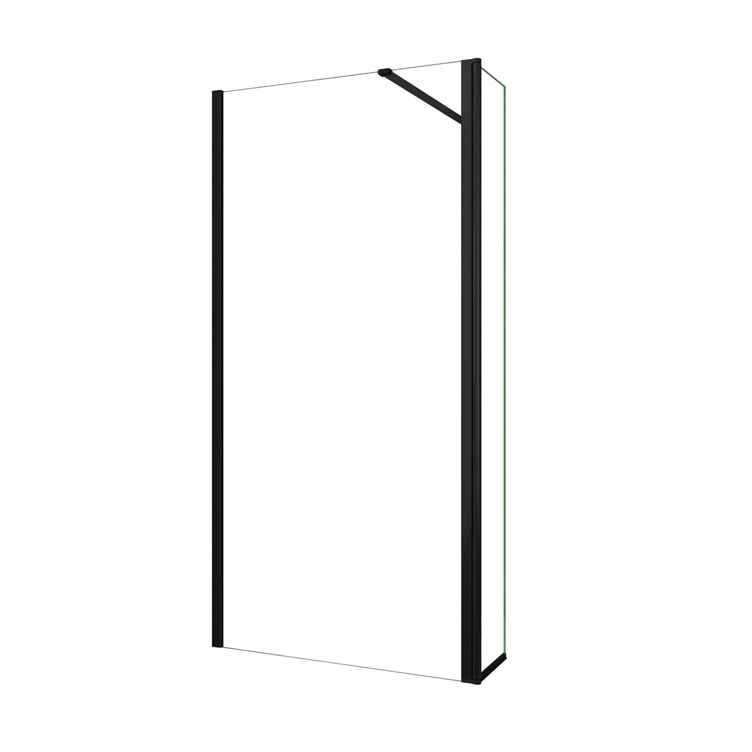 137.7x200cm+ Mit 2 90cm Schwarz Stabilisator 10mm Nano Sicherheitsglas Walk In Rauchglas Duschwand Duschabtrennung