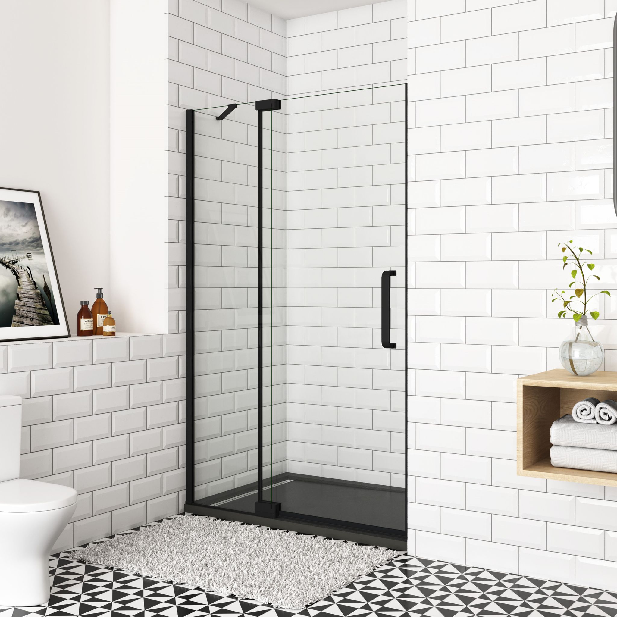 Duschparadies-de - 90°falttür+drehtür 90x195cm Nano Glas Eckeinstieg Duschabtrennung Duschtür Duschkabine