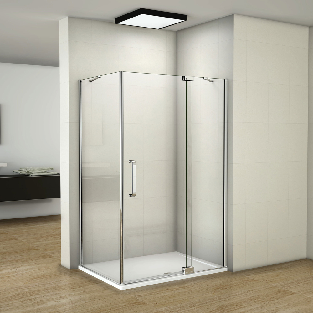 Duschparadies-de - 100x90x195cm Duschabtrennung Duschkabine Schwingtür 8mm Nano Glas Duschwand