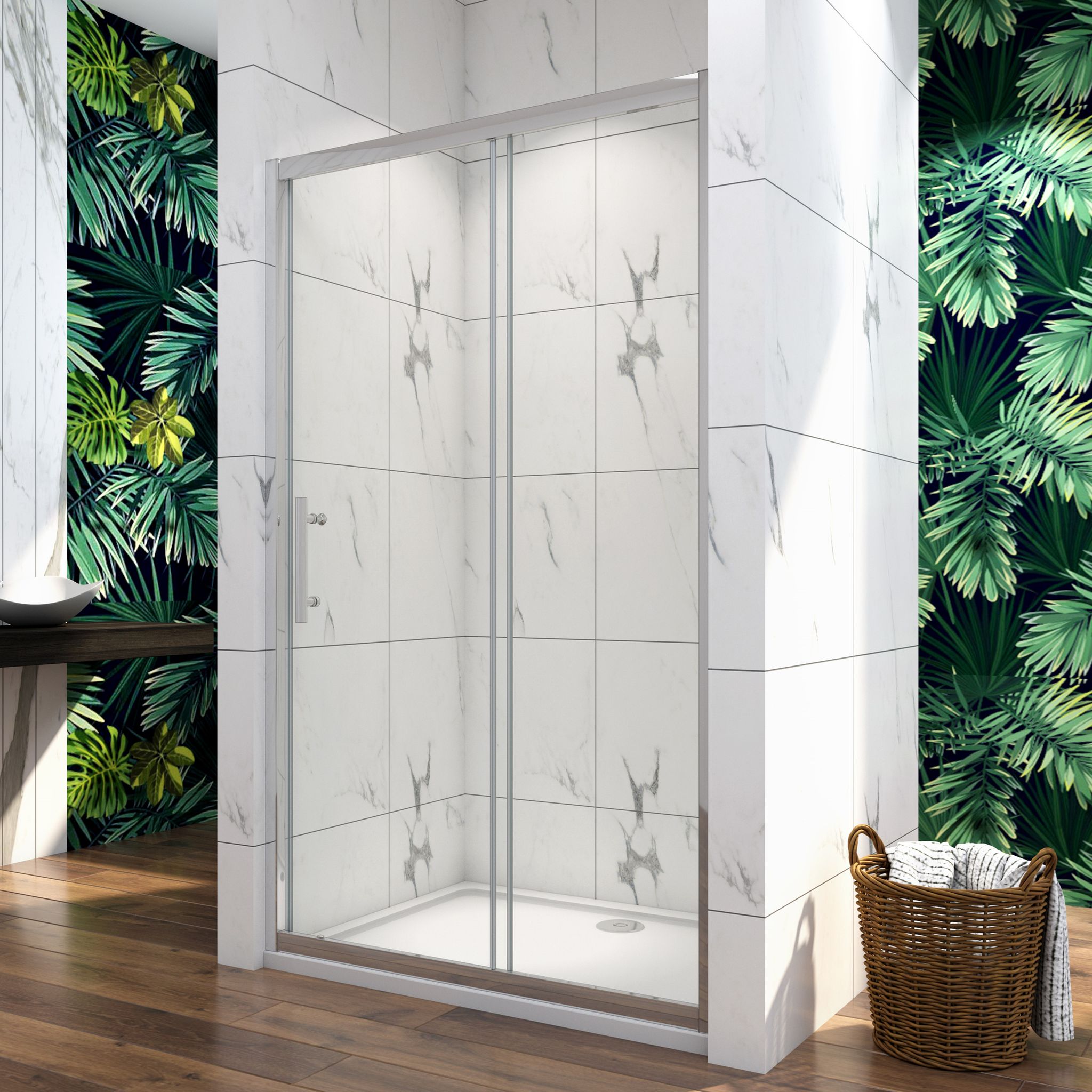 Duschparadies-de - 100x190cm Duschkabine 8mm Nano Sicherheitglas Duschabtrennung Schiebetür Gleittür Nischentür Duschwand