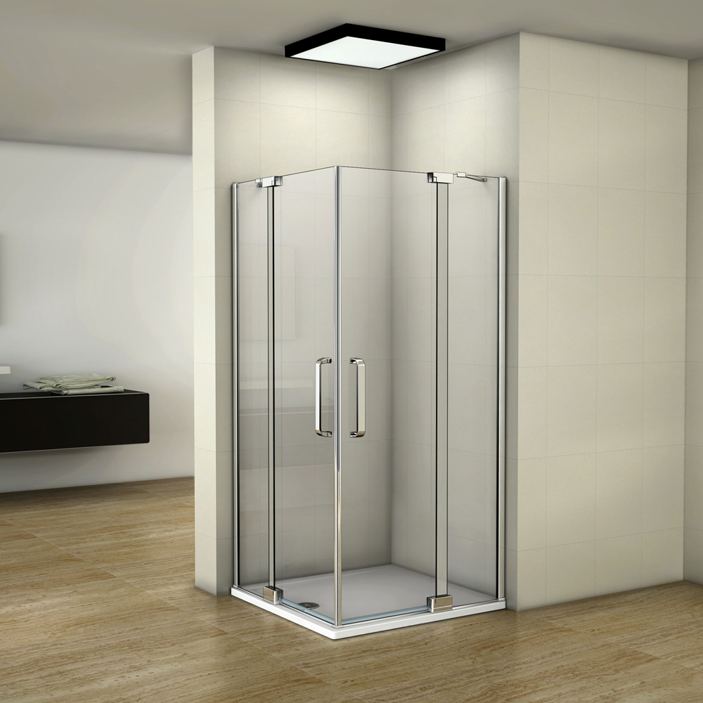 Duschparadies-de - 100x100x195cm Duschabtrennung Duschkabine Schwingtür 8mm Nano Glas Duschwand