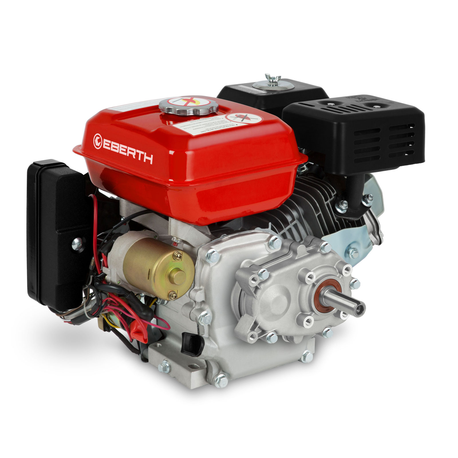 Eberth - 6,5 Ps 4,8 Kw Benzinmotor Standmotor Kartmotor Mit Reduktionsgetriebe 2:1, E-start, Benzin Motor Mit 20 Mm Ø Welle, Ölmangelsicherung, 4-takt, 1 Zylinder, 196 Ccm, Antriebsmotor Mit Getriebe…