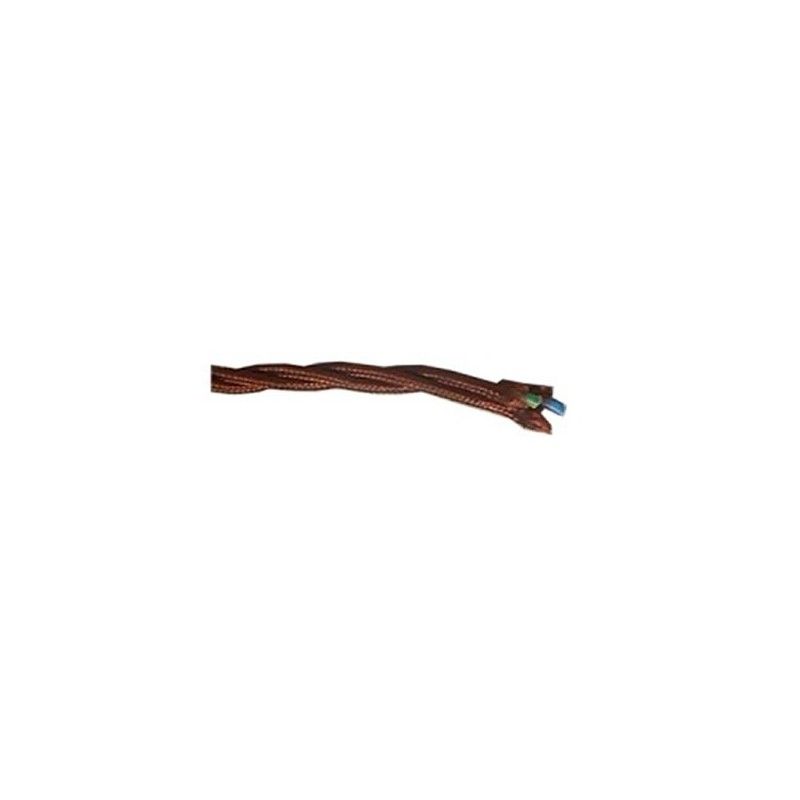 Câble Textile Torsadé Marron Câble Électrique Décoratif 3x1,5mm - Edm