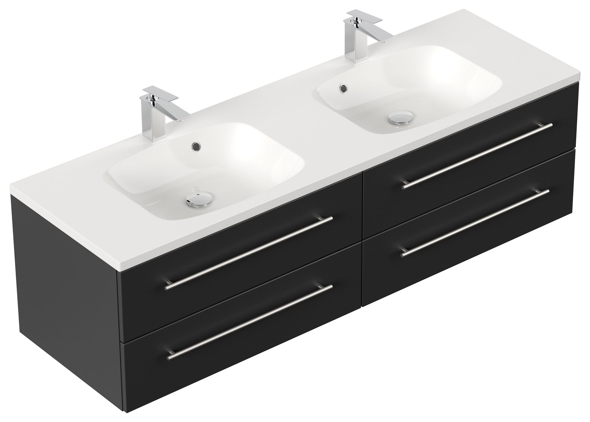Badmöbel Colossos 160 Softclose Schwarz