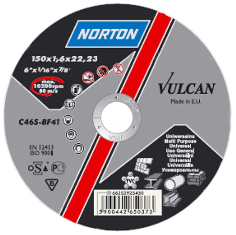 Scheibe Norton Vulcan A 150x1,6x22 A46t-bf41, Trennscheibe Für Metall Und Edelstahl