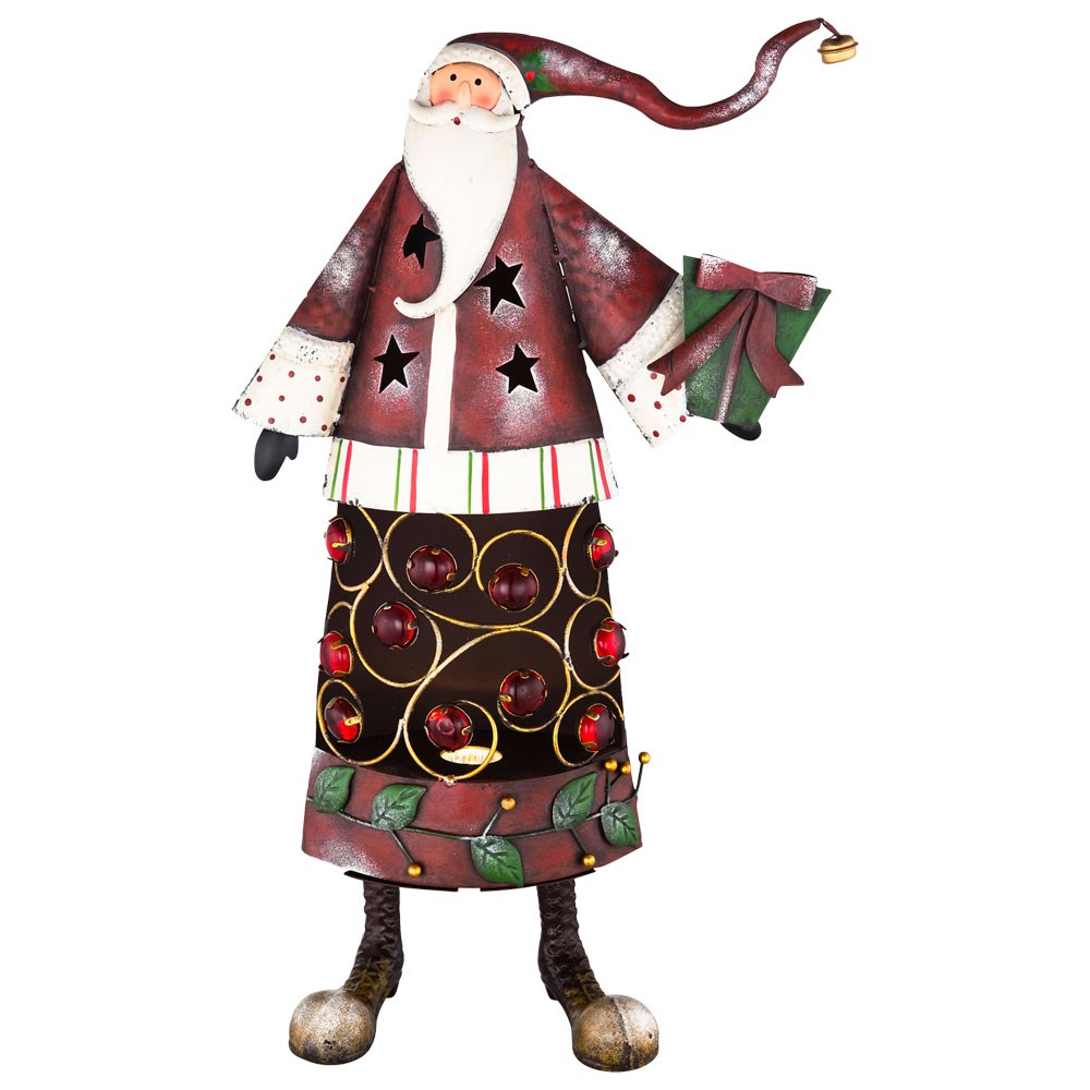 Weihnachts Mann Tisch Leuchte Wohn Zimmer X-mas Deko Steine Steh Lampe Rot Weiß