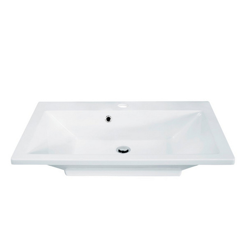 Fackelmann Kara Badmöbel Set 3-teilig, 80 Cm, Anthrazit/weiß, Gussmarmor, 1 Schublade-08131 Bild 2