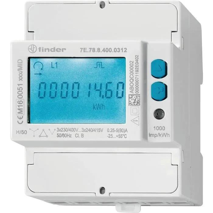 Energiezähler Finder 8012823433240 80 Ampere Doppelt Tarif