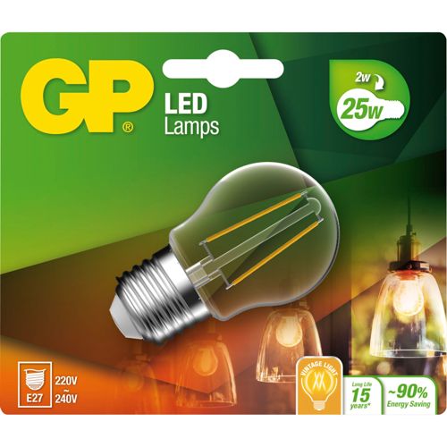 Gp Led-leuchte E27, 2 W, Weiß Warm, 14 X 12 X 4,5 Cm