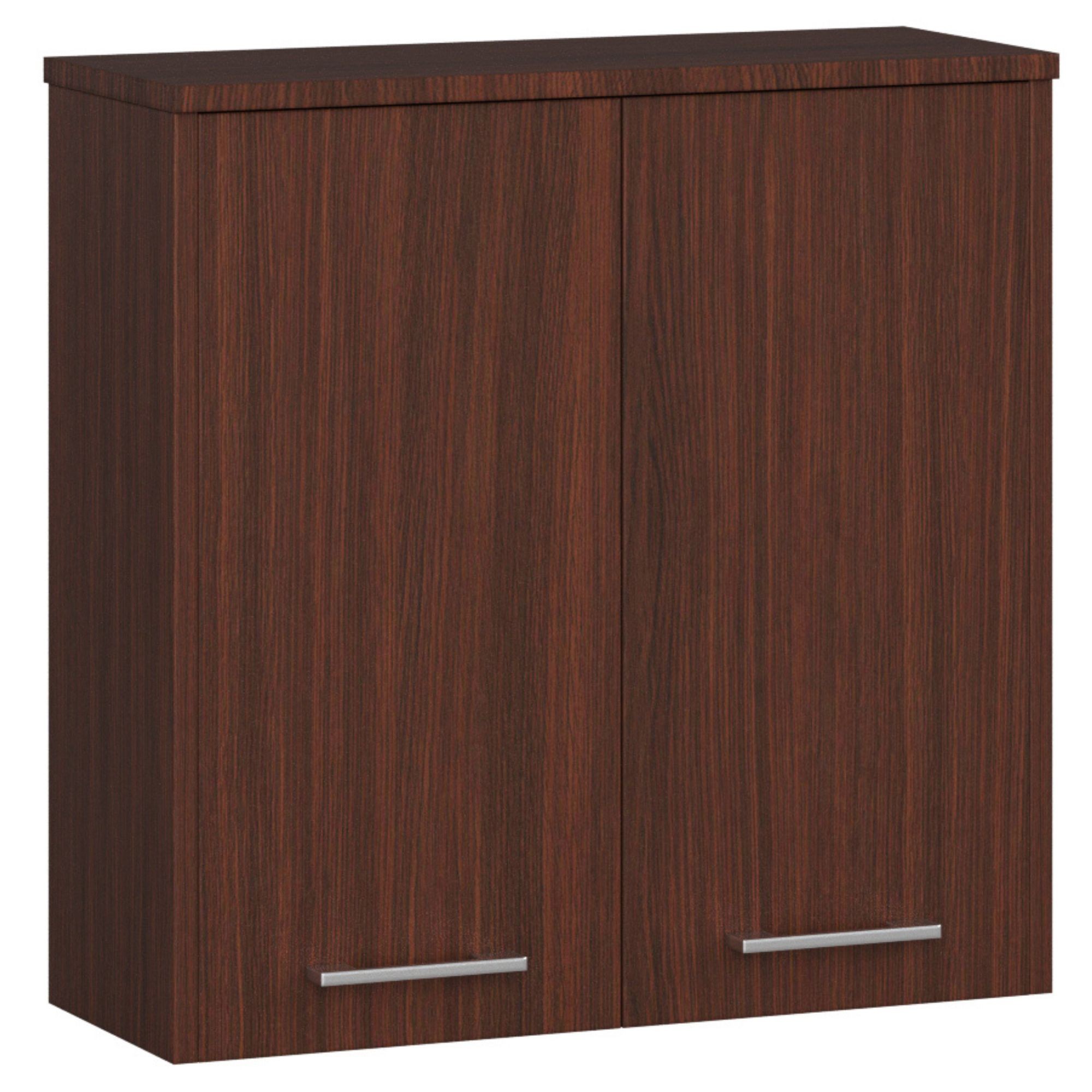 Abamihome - Hängender Badezimmerschrank Akord Fin Wenge 60 Cm 2 Türen 2 Ebenen B60 X H60 X T22,5 Cm