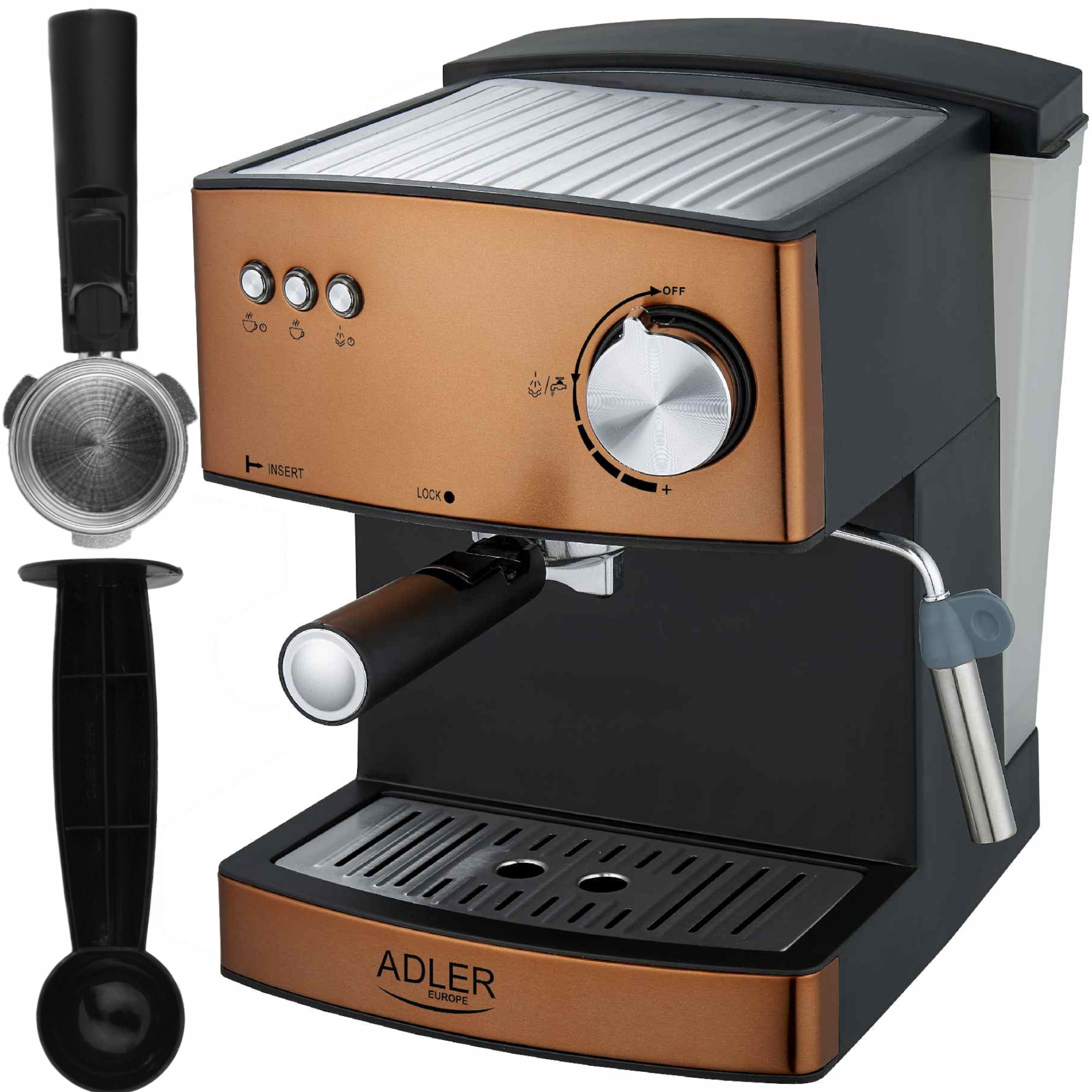 Machine À Café, Cafetière Expresso Adler Ad 4404cr, 15 Bars, 850w, Cuivre
