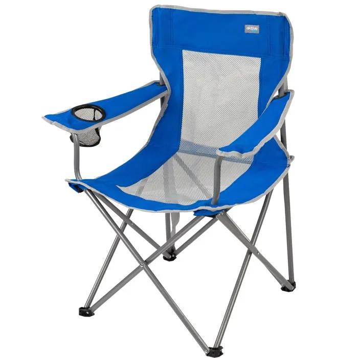 Aktive Faltstuhl Camping Blau Und Grau Bequem