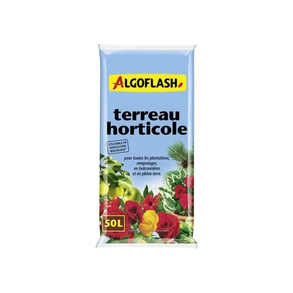 Erde Algoflash Terreau Horticole 50 Liter Geeignet Für Bioanbau