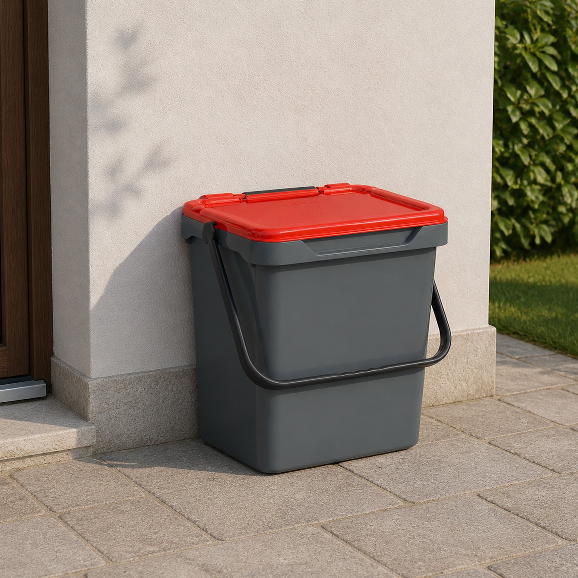 Abfalleimer - Roter Abfallbehälter 40x31x39h Cm