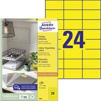 Avery Zweckform Universaletikett Avery Zweckform 70 X 37 Mm (b X H) Nicht Wieder Ablösbar Papier Gelb 2.400etik./pack. Bild 2