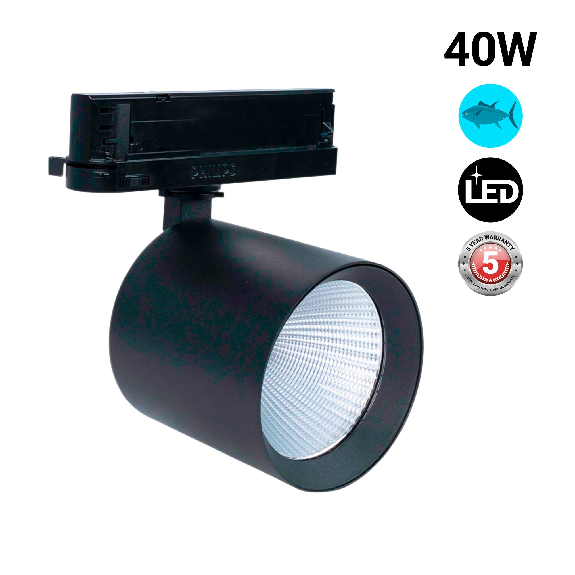 Led 3-phasen-schienenstrahler 40w - Fisch Und Meeresfrüchte -
