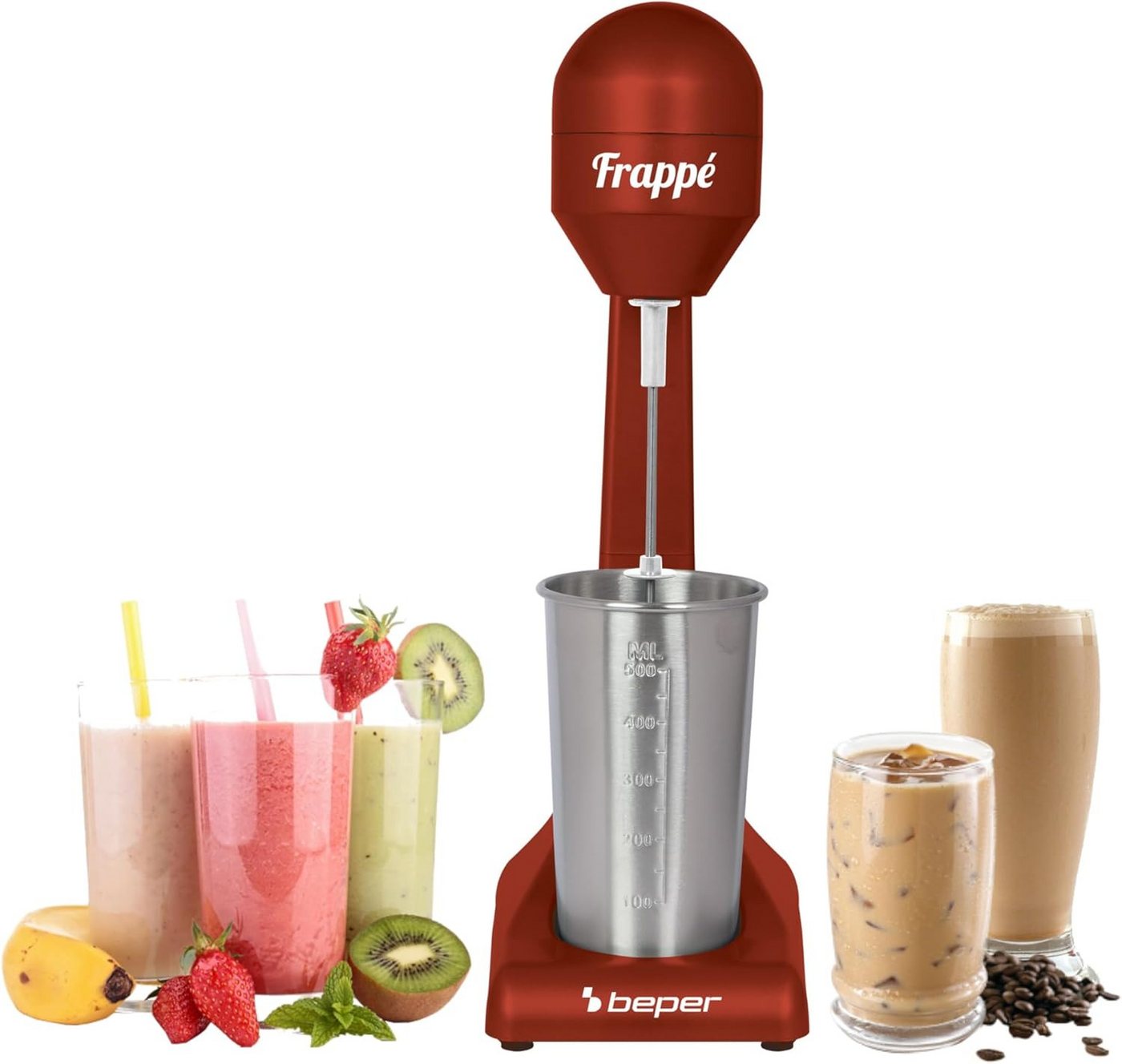 Beper Bp.690 Mixer Rot 500 Ml 2 Geschwindigkeiten