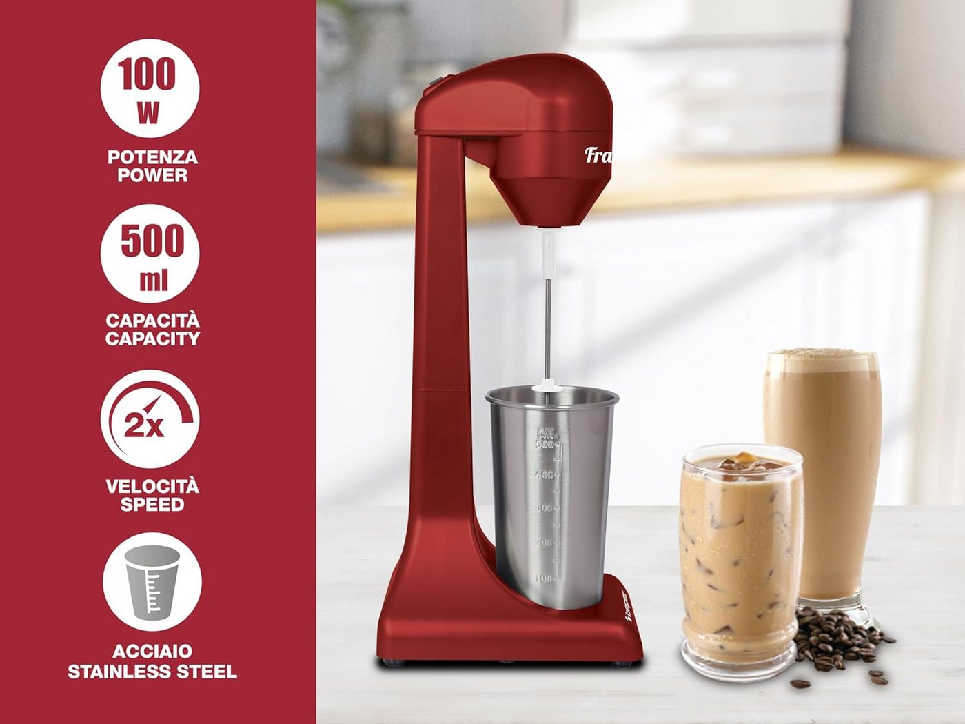 Beper Bp.690 Mixer Rot 500 Ml 2 Geschwindigkeiten Bild 2