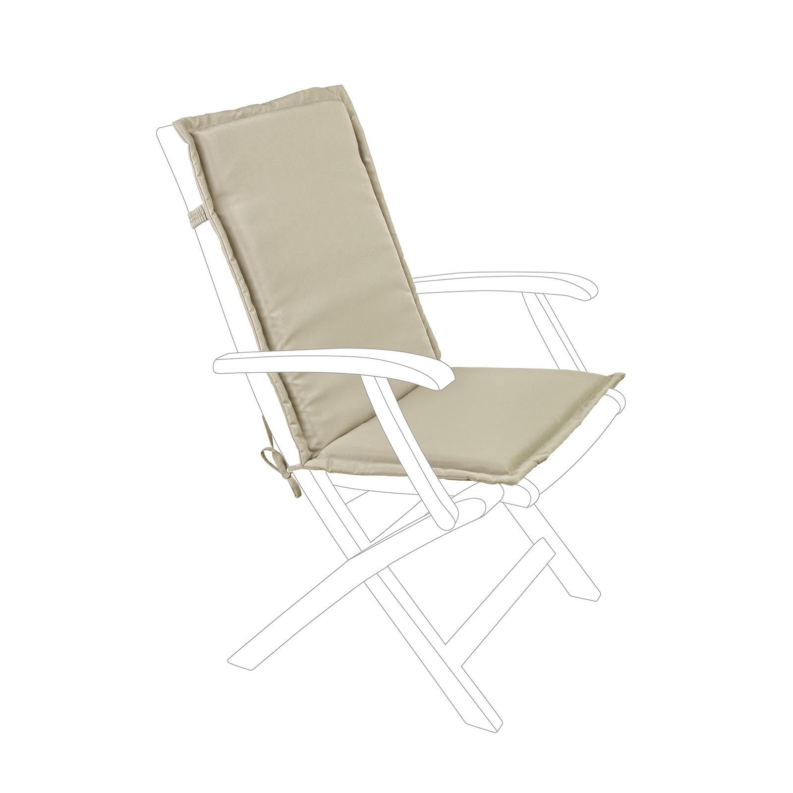 Kissen Für Stuhl Und Sessel Mit Mittlerer Rückenlehne Aus Wasserabweisendem Polyester 180 Gm -havanna / Kit Mit 6 Stück