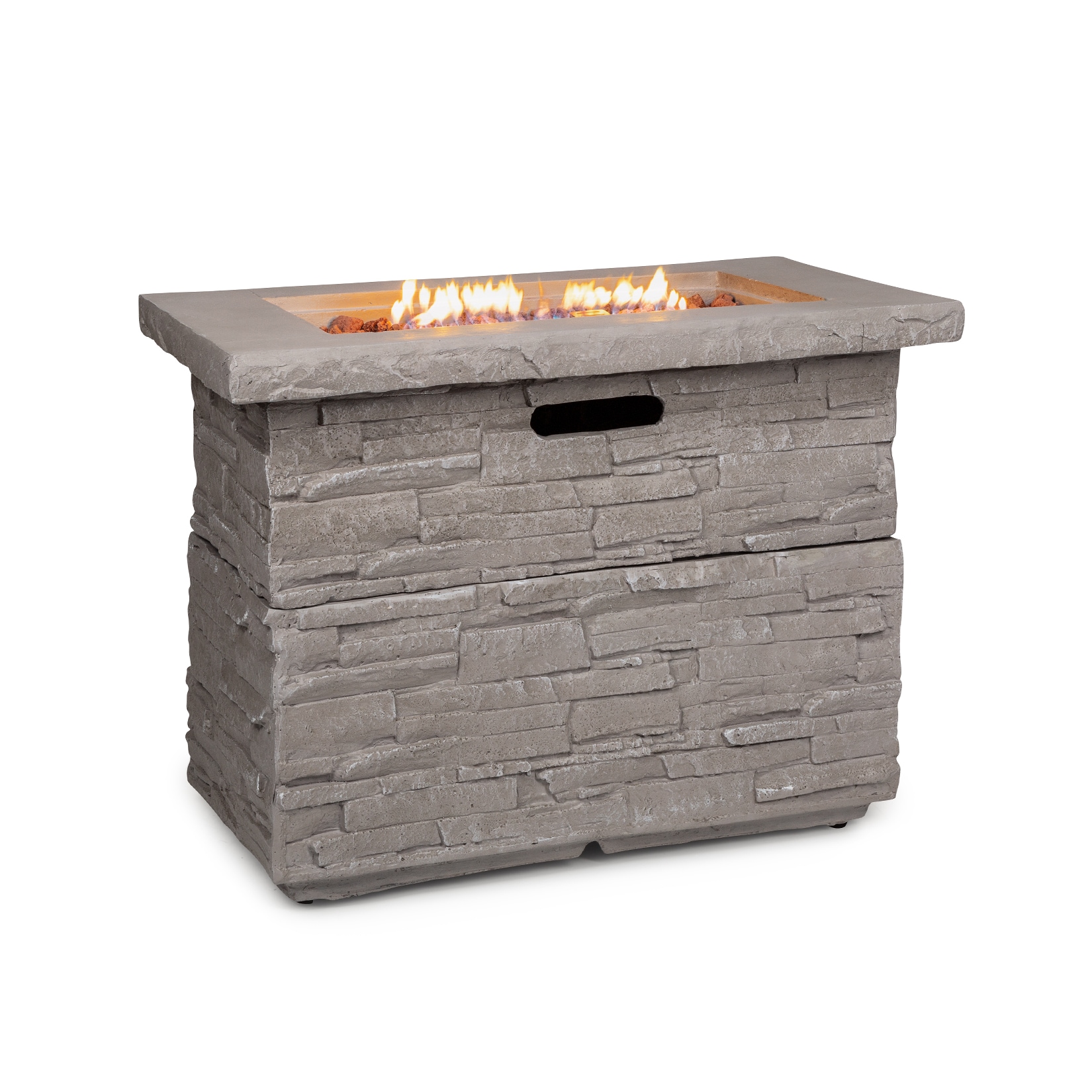 Anafi Gas-feuerstelle, Heizstrahler Gas Mit 40.000btu/13kw, Feuerstelle Mit Abdeckung, Edelstahlbrenner, Heizstrahler & Feuerstellen, Beige - Blumfeldt