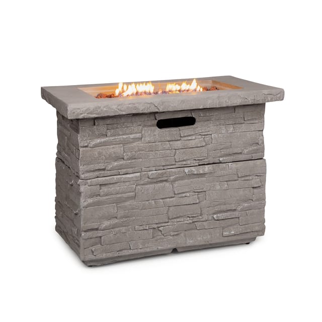 Anafi Gas-feuerstelle, Heizstrahler Gas Mit 40.000btu/13kw, Feuerstelle Mit Abdeckung, Edelstahlbrenner, Heizstrahler & Feuerstellen, Beige - Blumfeldt