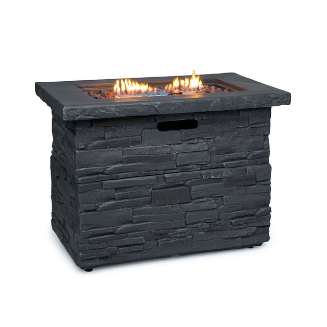 Blumfeldt Anafi Gas-feuerstelle, Heizstrahler Gas Mit 40.000btu/13kw, Feuerstelle Mit Abdeckung, Edelstahlbrenner, Heizstrahler & Feuerstellen, Dunkelgrau