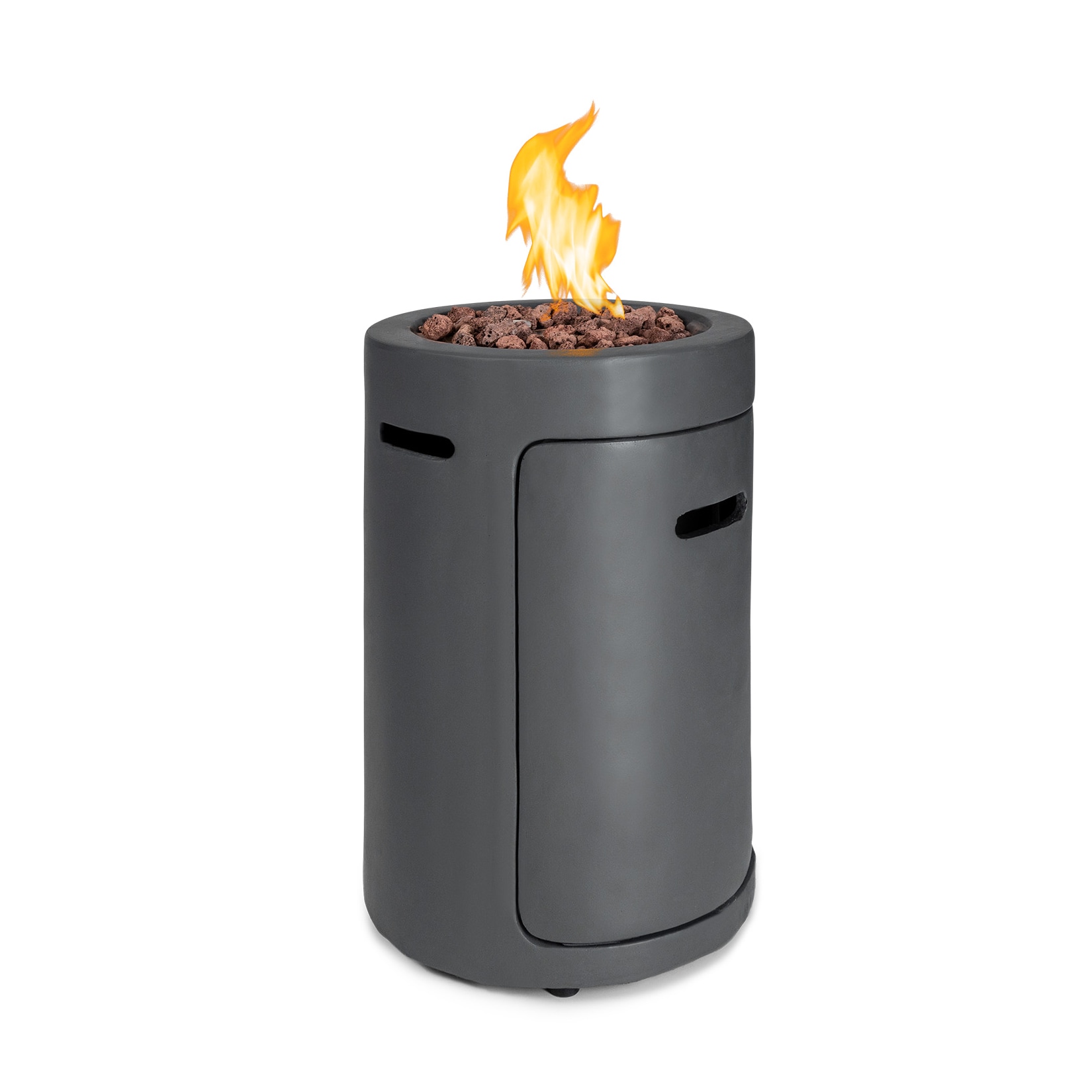Crete Gas-feuerstelle, 13 Kw Wärmeleistung, Flüssiggas, Edelstahl, 360° Fireview, Inkl. Regencover, Gasdruck: Max. 50 Mbar, Zweistufiger Drehregler, Dunkelgrau - Blumfeldt