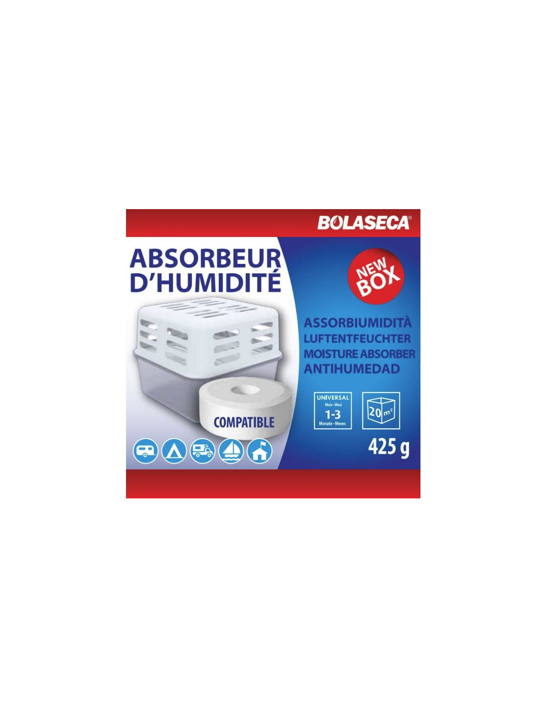Bolaseca Feuchtigkeitsabsorber Box Rech.pebble 425g 1160283