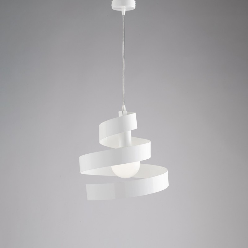 Moderner Hängender Kronleuchter Aus Eisen One Light Weiß 30x H23 Cm
