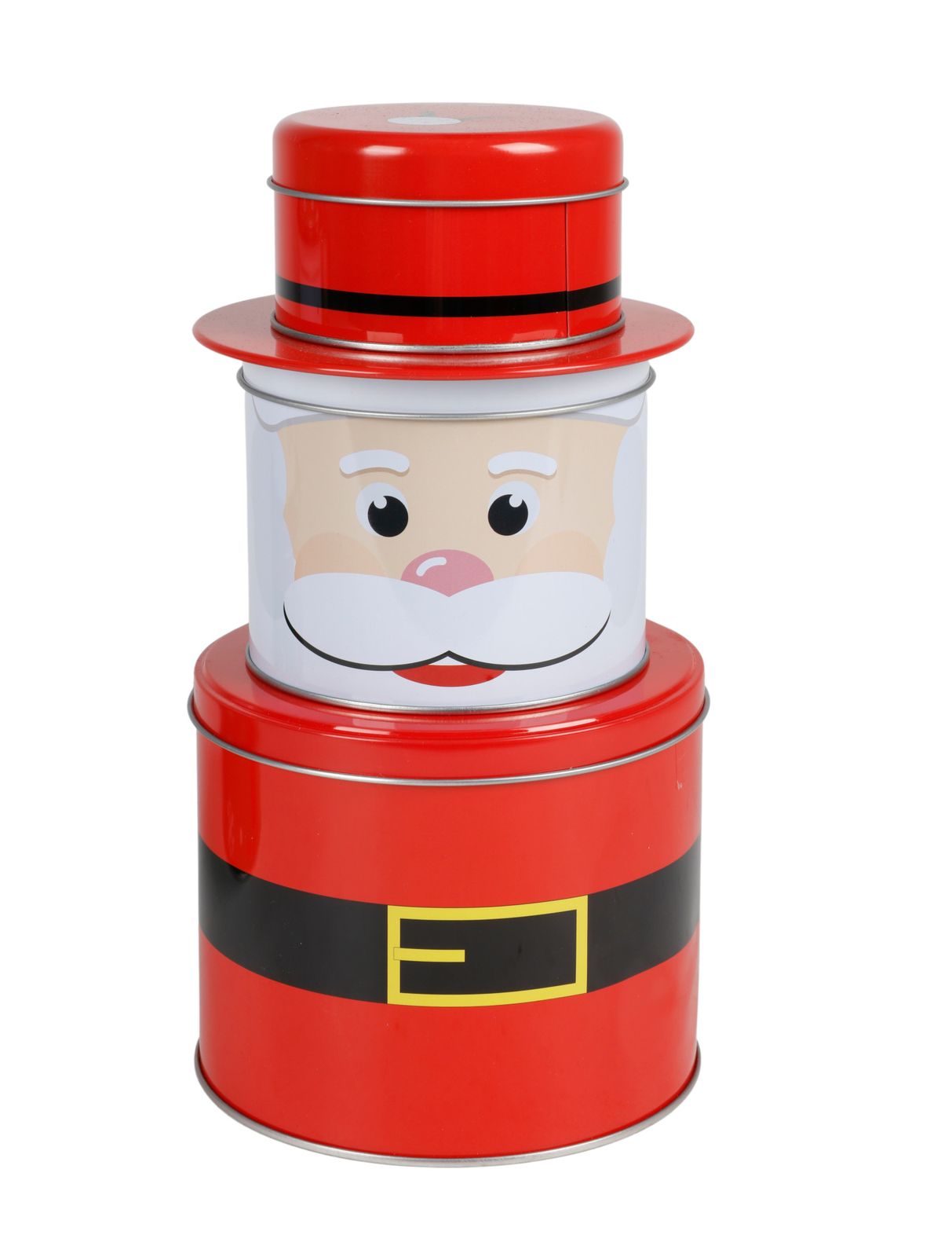 Weihnachtliche Gebäckdosen Figur 3er-set Plätzchendose Keksdose Vorratsdose Deko - Weihnachtsmann