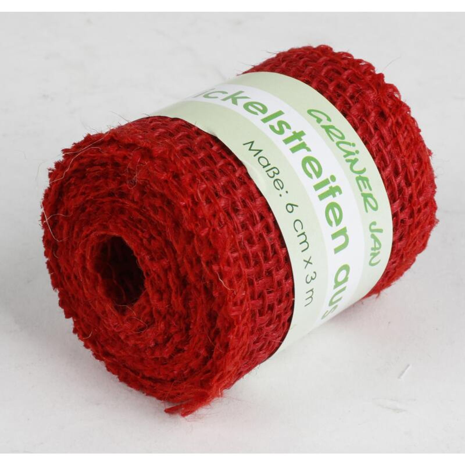 Buri - 36x 3m Grüner Jan Juteband Rot 6cm X 3m Seil Natur Basteln Dekorieren Garten