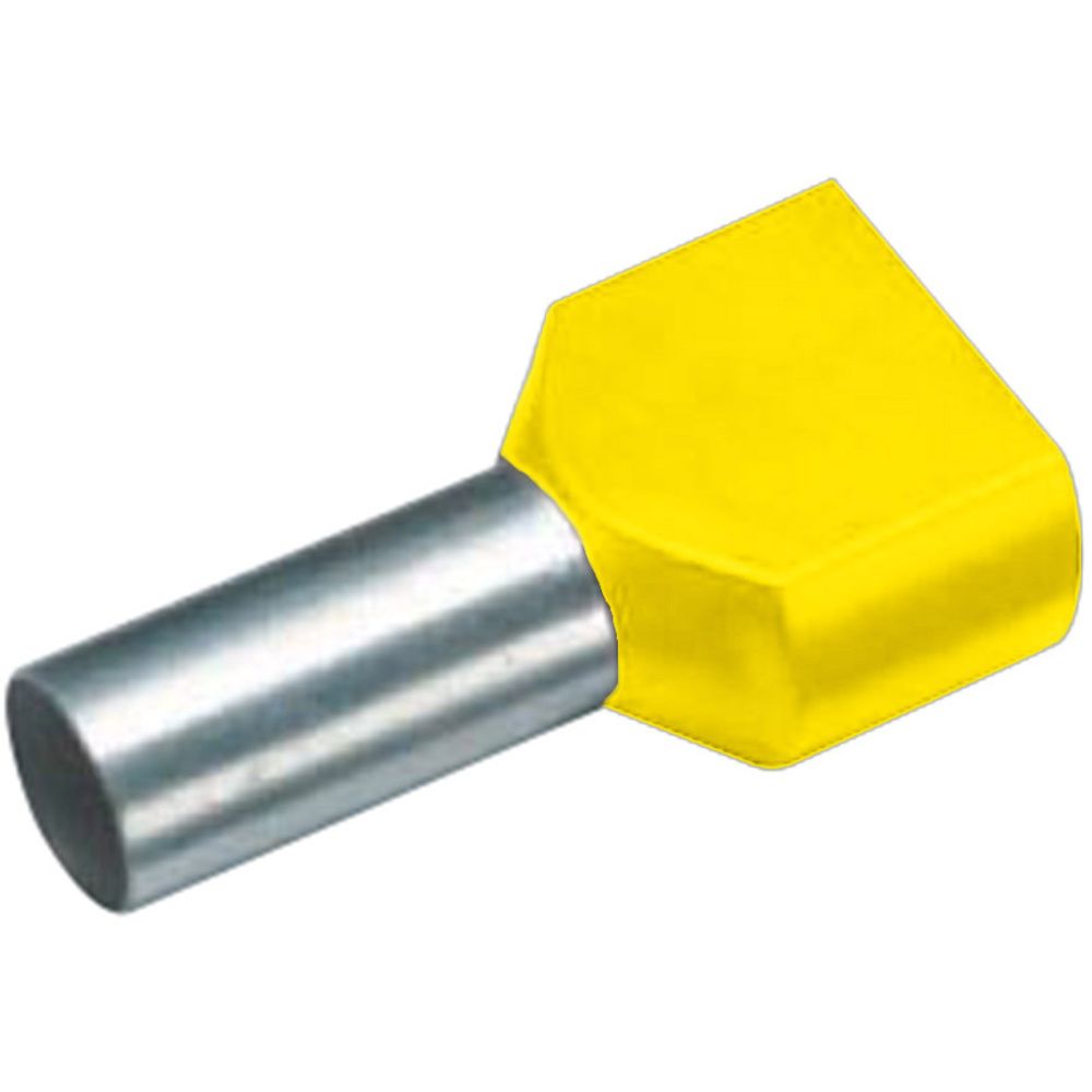 Cimco 18 2480 Zwillings-aderendhülse 6 Mm² Teilisoliert Gelb 100 St.