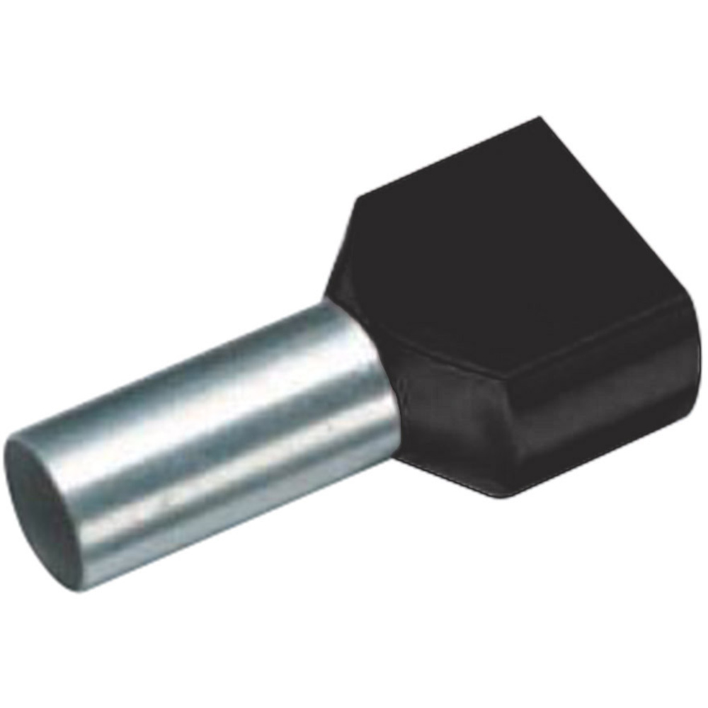 Cimco - 18 2472 Zwillings-aderendhülse 1.5 Mm² Teilisoliert Schwarz 100 St.