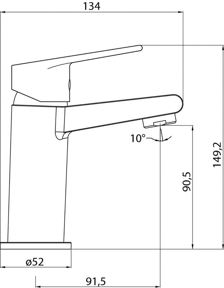 'aquasu® Waschtischarmatur Onara, Mit Wasserspar-kartusche, Kosten-sparende Kaltwassermittelstellung, Pop-up-ventil, Keramikkartusche, Standard-montage, Messingkern, Industrial, 798662 Bild 4