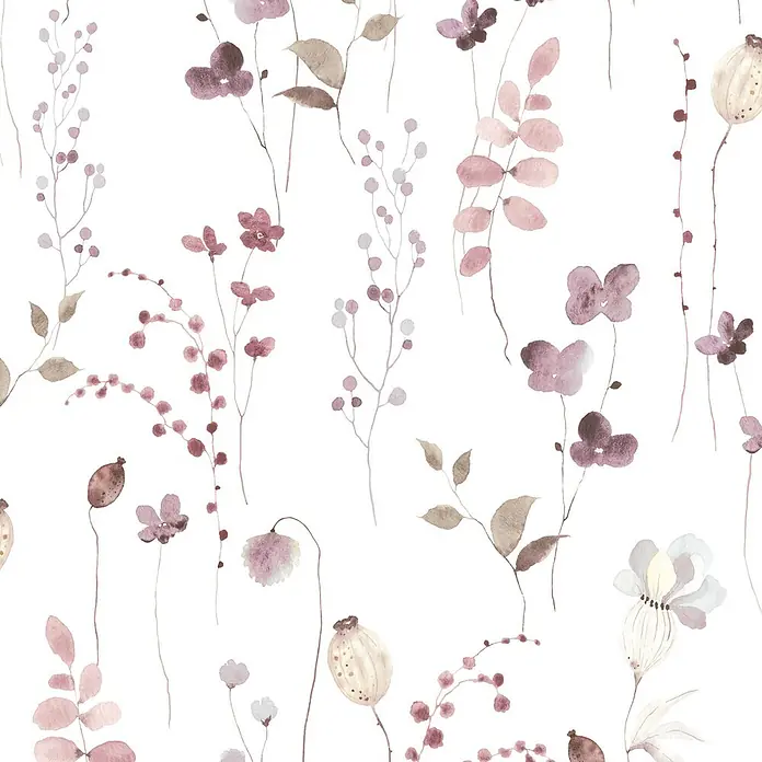 Marburg Novamur Plus Fresh UP Vliestapete Floral V (Weiß-Rot, Floral, 10,05 x 0,53 m)