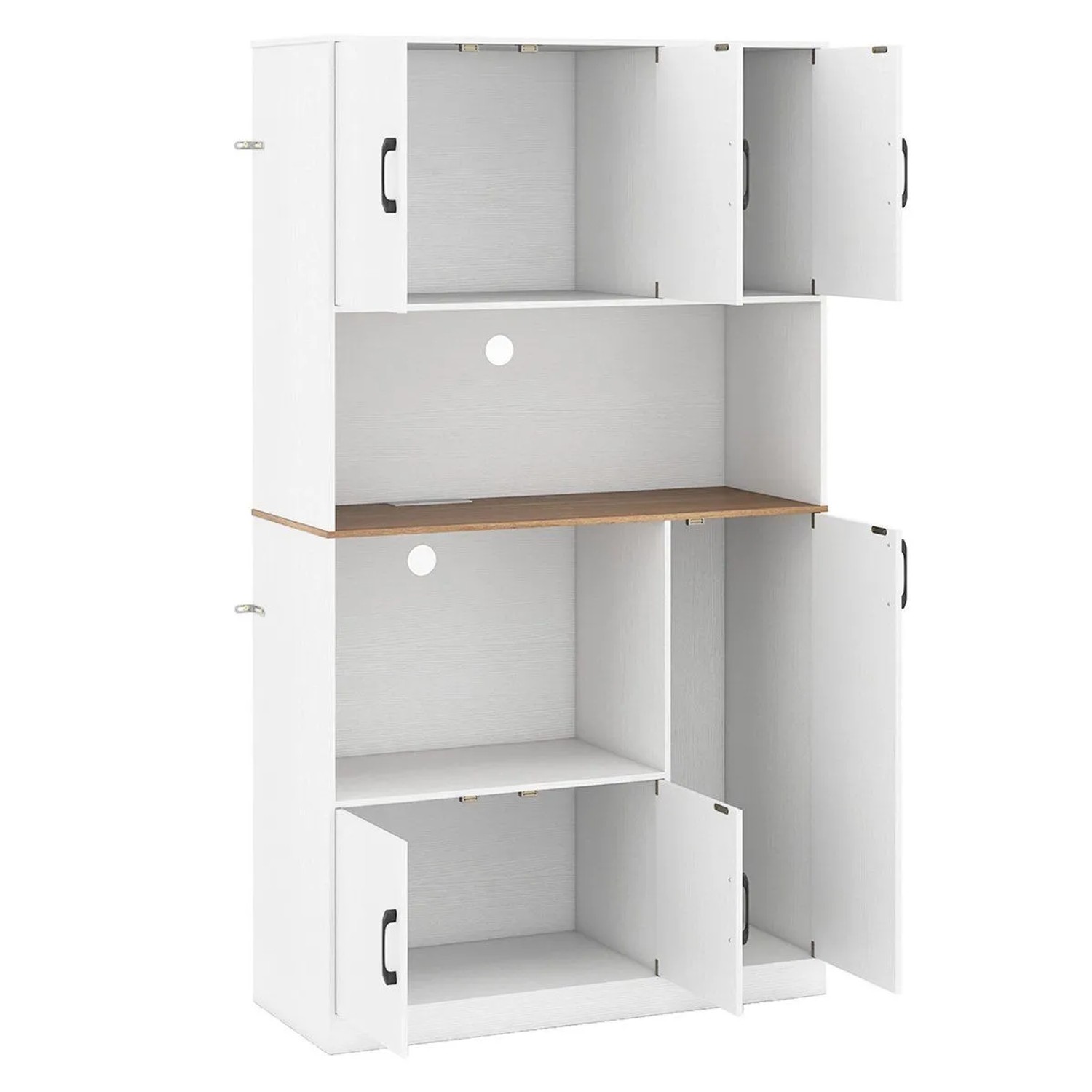 Costway Vorratsschrank mit Steckdose Weiß 100 x 40 x 180 cm