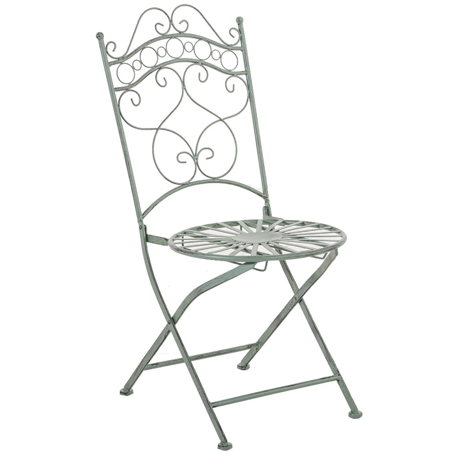 DELUKE Balkonset Bistroset FUVER Metall Grünfarbig 40x50x92cm Gartenmöbelset 2 Personen Metall Vintage Balkonmöbel Set Terrassenmöbelset