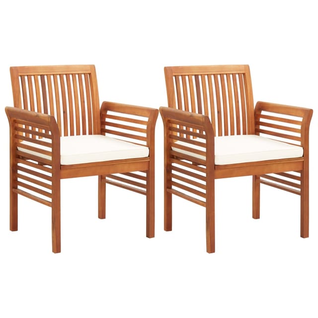 vidaXL Garten-Essstühle mit Sitzpolster 2 Stk Akazie Massivholz 45965