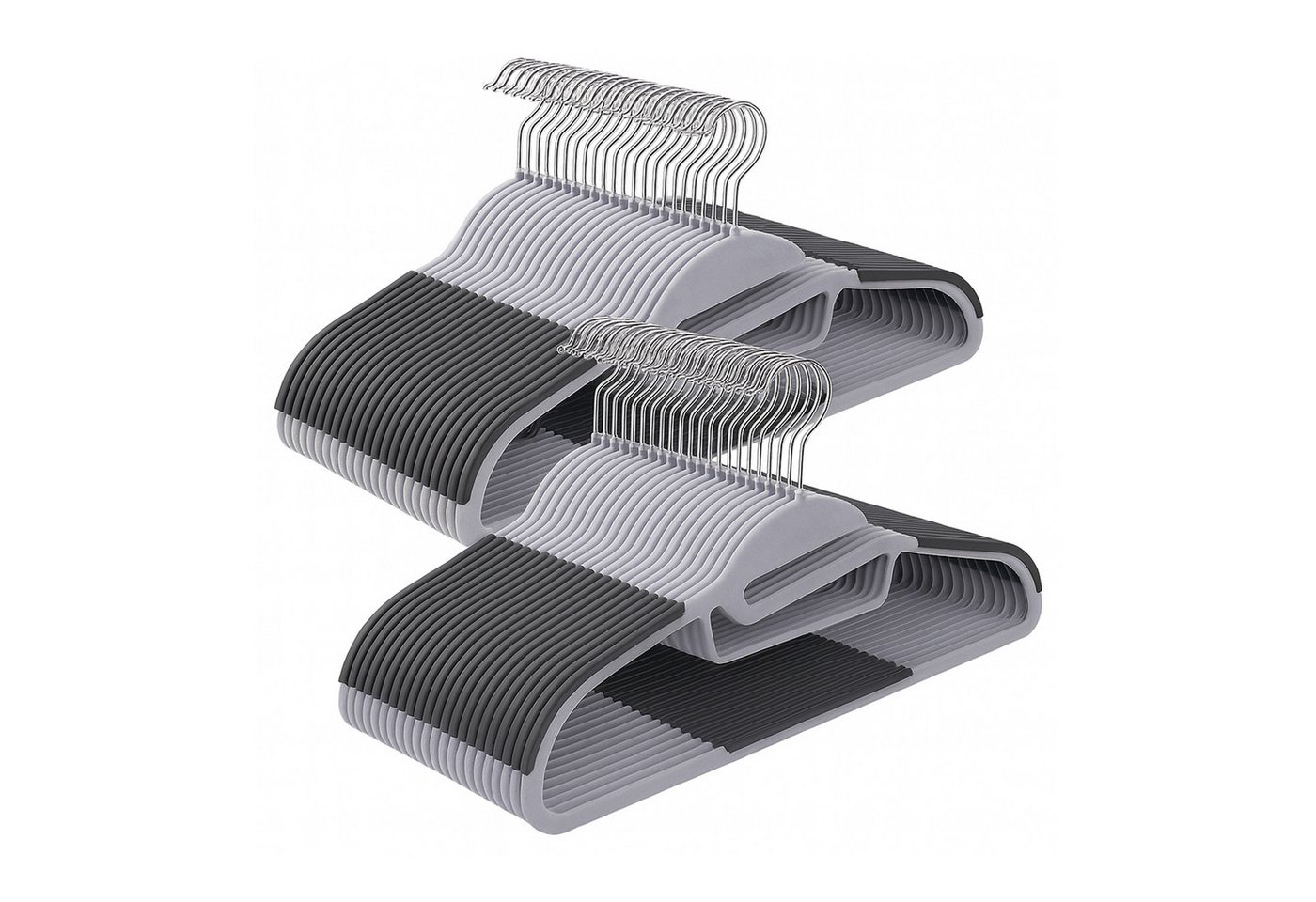 Relaxdays Kleiderbügel Kunststoff Grau Rutschfest 50er-Pack 22,5 cm x 41,5 cm x 0,5 cm