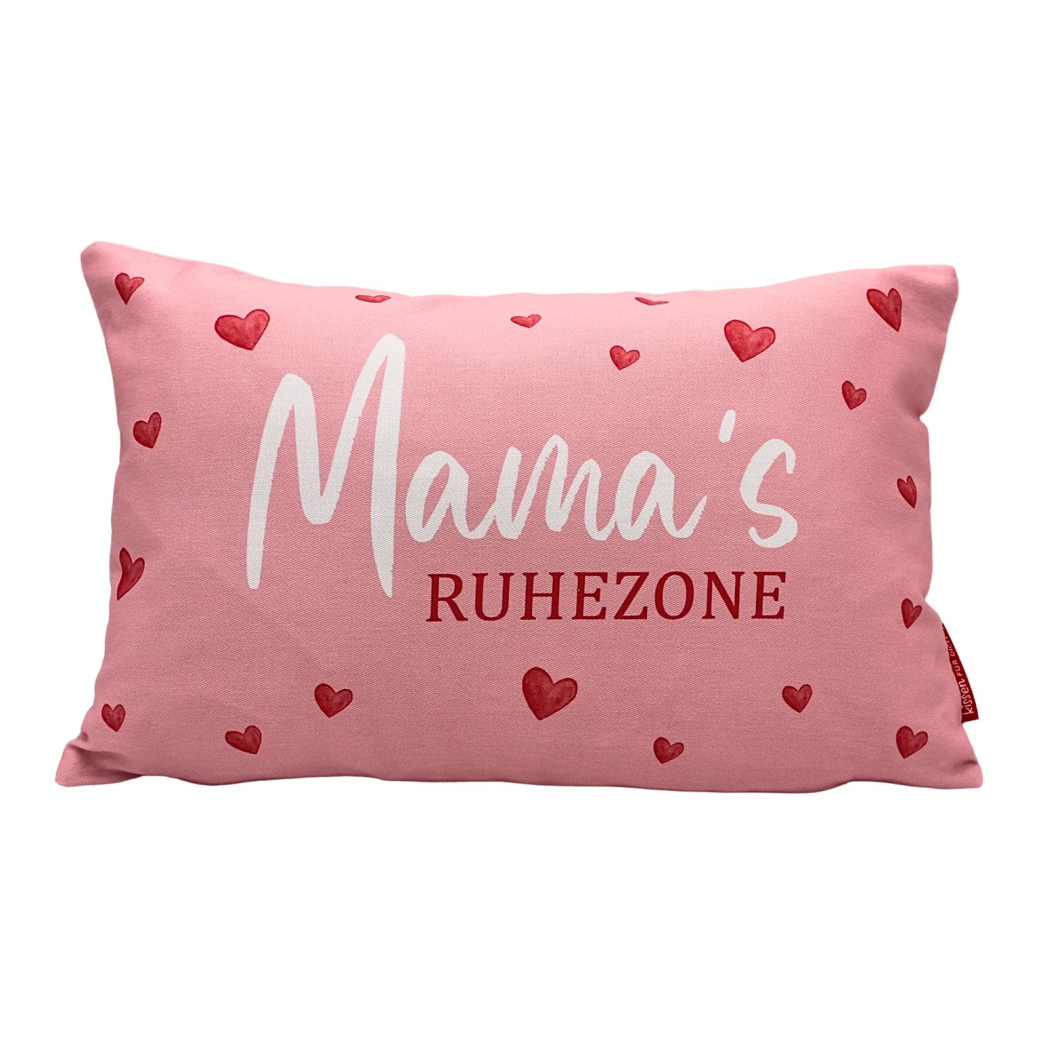 Dekohelden24 Zierkissen Sofakissen Kuschel Kissen Dekokissen Loungekissen Mamas Ruhezone L/B/H 40 x 13 x 23 cm