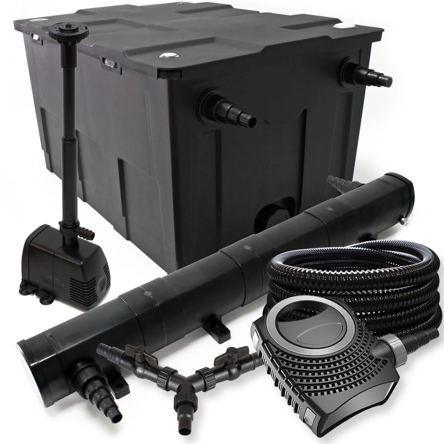 Sunsun Teichfilter Set 60000L 72W Klärer Neo8000 70W Pumpe Schlauch Springbrunne