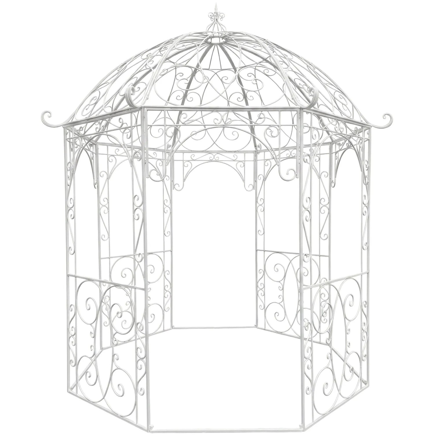 DELUKE Pavillon LIV Antik 284x263x313cm Metall Weiß Gartenpavillon Zierpavillon Gartendeko