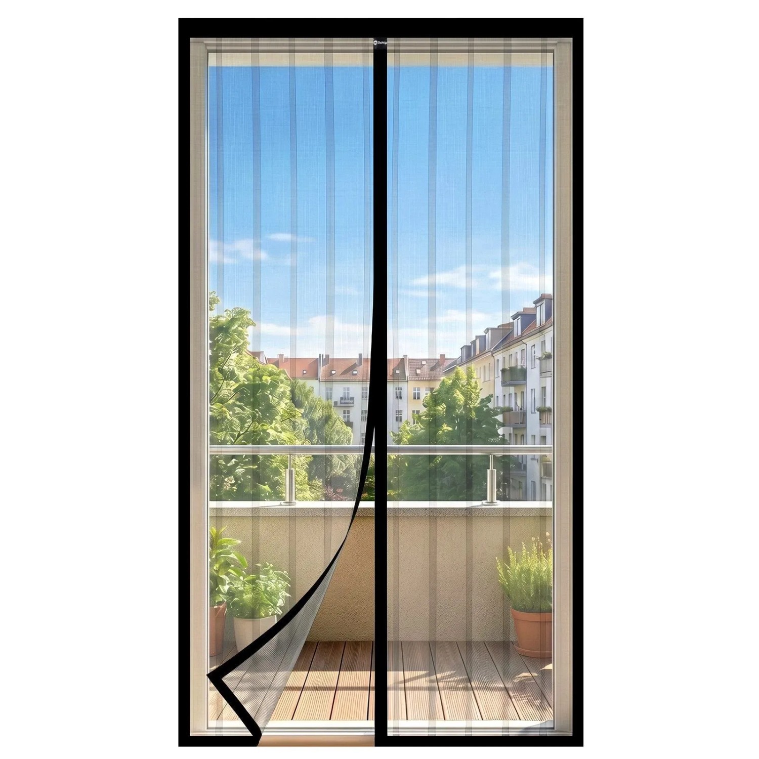 Sekey Fliegengitter für Balkontür Schwarz Magnetisch ohne Bohren Mückenschutz115x225cm