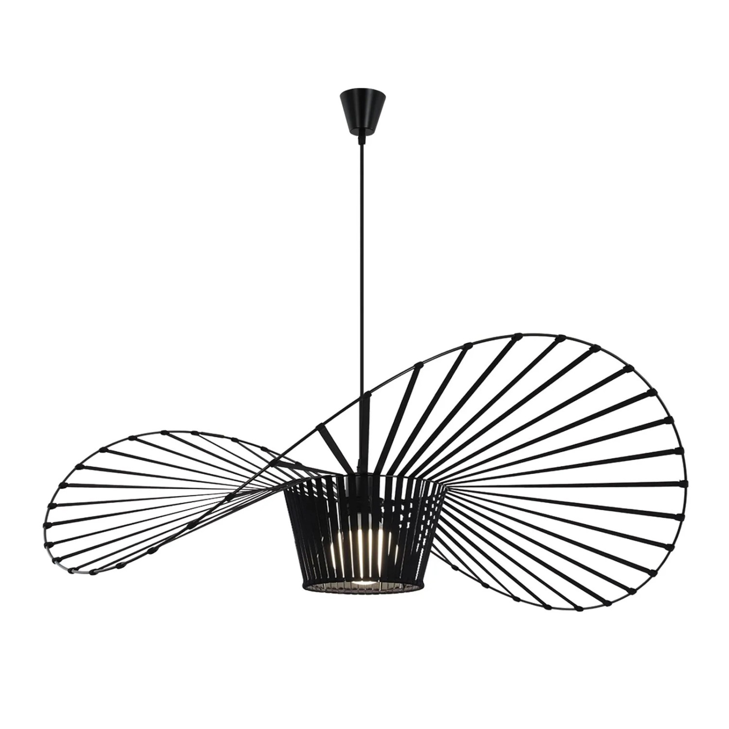 NETTLIFE Schwarze Pendelleuchte Hängelampe Wohnzimmer E27 Modernes Design 140 cm