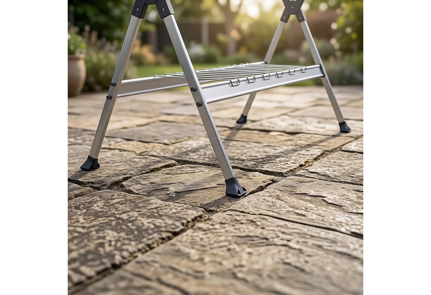 Relaxdays Wäscheständer Aluminium Silber Ausziehbar Zusammenklappbar Dreibeinig 150-250 cm x 76 cm x 126,5 cm 4,14 kg Bild 3